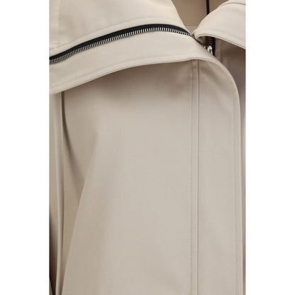 Overcoat by Lardini for women in cotton polyester beige features a contemporary silhouette showcasing a contemporary and refined pockets for a sophisticated finish.