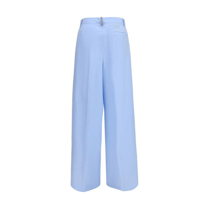 Trousers by Fabiana Filippi for women in cotton blue features a artisanal silhouette, showcasing a sophisticated regular-fit with a long and for a artisanal finish.