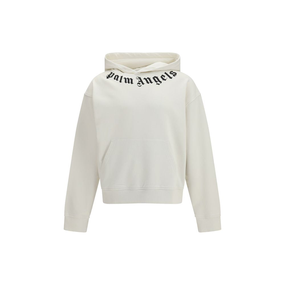 Sweatshirt Hoodie by Palm Angels for men in stretch cotton white & print features a authentic silhouette, showcasing a sophisticated hooded neckline and authentic detail for a refined finish.