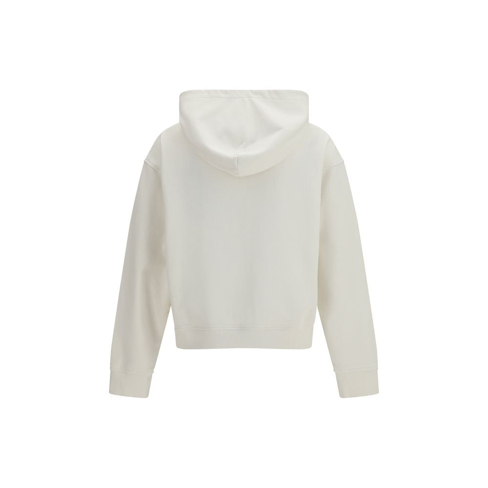 Sweatshirt Hoodie by Palm Angels for men in stretch cotton white & print features an avant-garde silhouette, showcasing a sophisticated hooded neckline and detail for a truly avant-garde finish.