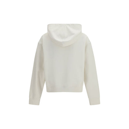 Sweatshirt Hoodie by Palm Angels for men in stretch cotton white & print features an avant-garde silhouette, showcasing a sophisticated hooded neckline and detail for a truly avant-garde finish.