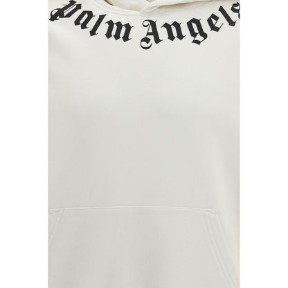 Sweatshirt Hoodie by Palm Angels for men in stretch cotton white & print features an luminous silhouette, showcasing a sophisticated and for a truly luminous look.