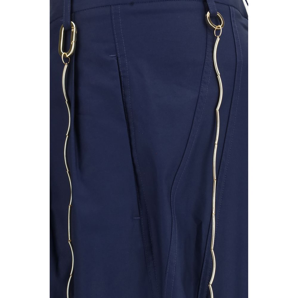 Trousers by Darkpark for women in cotton blue features a artisanal silhouette, showcasing a sophisticated relaxed-fit, regular-fit & wide with a long and high rise for a artisanal finish.