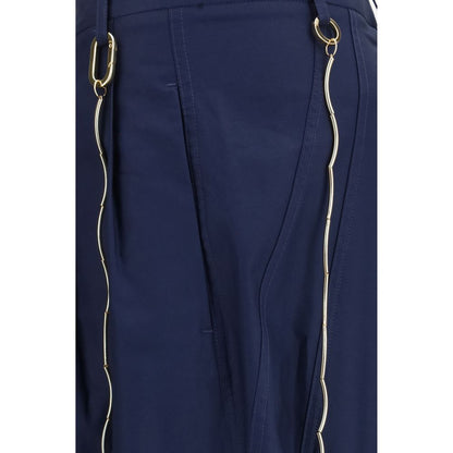 Trousers by Darkpark for women in cotton blue features a artisanal silhouette, showcasing a sophisticated relaxed-fit, regular-fit & wide with a long and high rise for a artisanal finish.