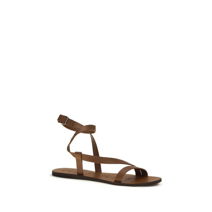 Flat Sandals by Manebi for women in bos taurus calf leather brown features an architectural design from the Women's Bos Taurus Calf Leather Flat Sandals collection, defined by a architectural flat and for a architectural finish.
