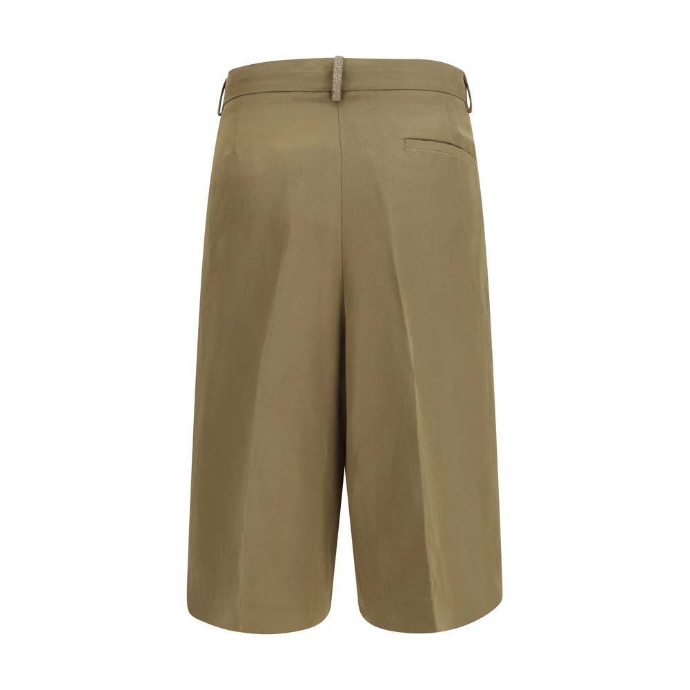 Short Trousers by Fabiana Filippi for women in viscose beige features an effortless chic silhouette, meticulously tailored with a sophisticated regular-fit, wide & cropped, cropped short, and for a effortless chic finish.