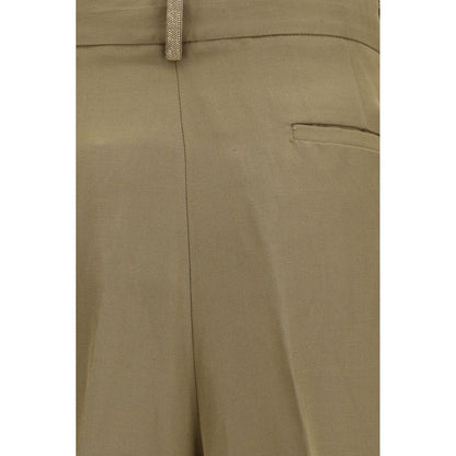 Short Trousers by Fabiana Filippi for women in viscose beige features an sartorial design, highlighting a sophisticated regular-fit, wide & cropped with a cropped short cut and a refined for a truly sartorial look.