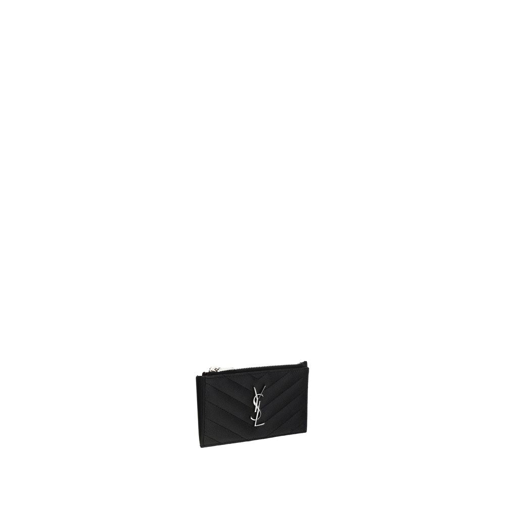 Cardholder Wallet by Saint Laurent for women in calfskin leather black presents a refined silhouette, artfully capturing the essence of the Calfskin Leather Cardholder Wallet design with sophisticated card-organization for a refined look.