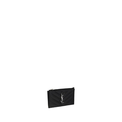 Cardholder Wallet by Saint Laurent for women in calfskin leather black presents a refined silhouette, artfully capturing the essence of the Calfskin Leather Cardholder Wallet design with sophisticated card-organization for a refined look.