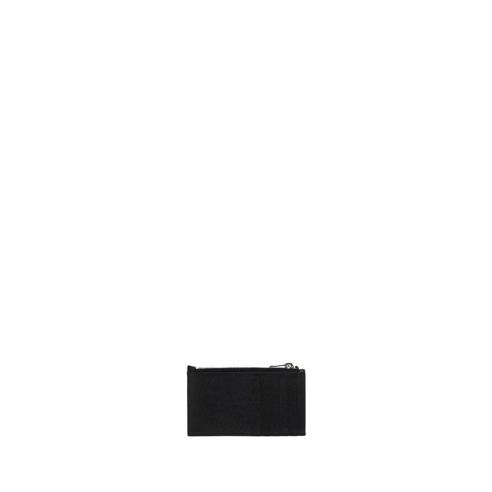 Cardholder Wallet by Saint Laurent for women in calfskin leather black showcases a distinguished silhouette, artfully capturing the essence of the distinguished Calfskin Leather Cardholder Wallet design with functional card-organization.