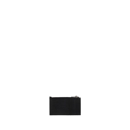 Cardholder Wallet by Saint Laurent for women in calfskin leather black showcases a distinguished silhouette, artfully capturing the essence of the distinguished Calfskin Leather Cardholder Wallet design with functional card-organization.
