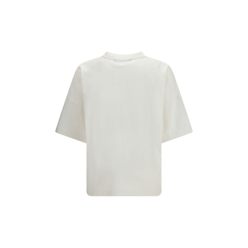 T-Shirt by Palm Angels for men in cotton white & print features an on trend silhouette, perfectly showcasing a on trend and crew neckline for an elevated aesthetic.