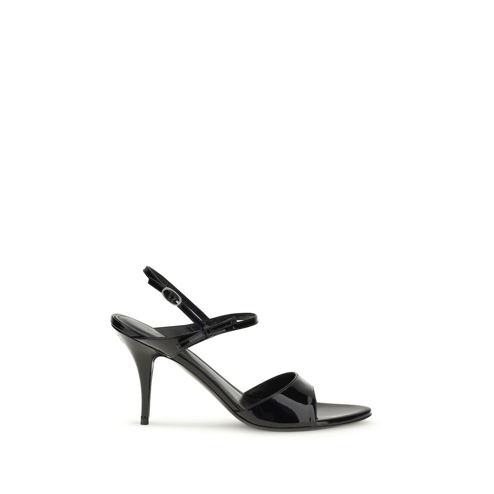 Stiletto Ankle Strap Sandals by Balenciaga for women in bos taurus calfskin leather black features an exquisite silhouette, showcasing the exquisite Women's Bos Taurus Calfskin Leather Stiletto Ankle Strap Sandals with a stiletto and .