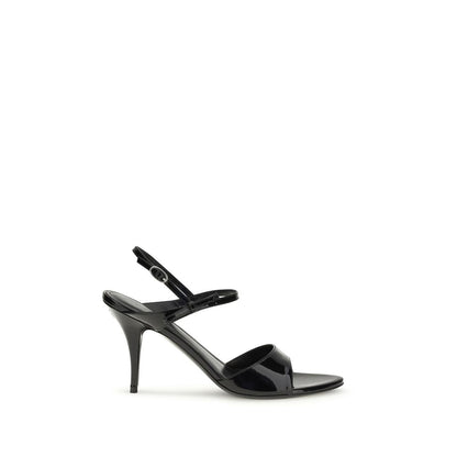 Stiletto Ankle Strap Sandals by Balenciaga for women in bos taurus calfskin leather black features an exquisite silhouette, showcasing the exquisite Women's Bos Taurus Calfskin Leather Stiletto Ankle Strap Sandals with a stiletto and .