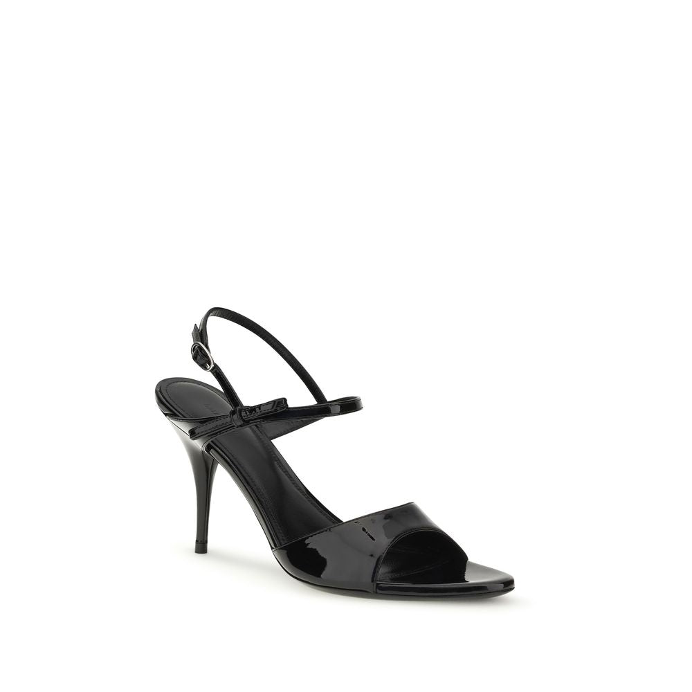 Stiletto Ankle Strap Sandals by Balenciaga for women in bos taurus calfskin leather black showcases a sculptural silhouette as Women's Bos Taurus Calfskin Leather Stiletto Ankle Strap Sandals, defined by a sculptural stiletto and sculptural for a sculptural look.