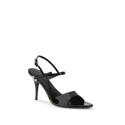 Stiletto Ankle Strap Sandals by Balenciaga for women in bos taurus calfskin leather black showcases a sculptural silhouette as Women's Bos Taurus Calfskin Leather Stiletto Ankle Strap Sandals, defined by a sculptural stiletto and sculptural for a sculptural look.