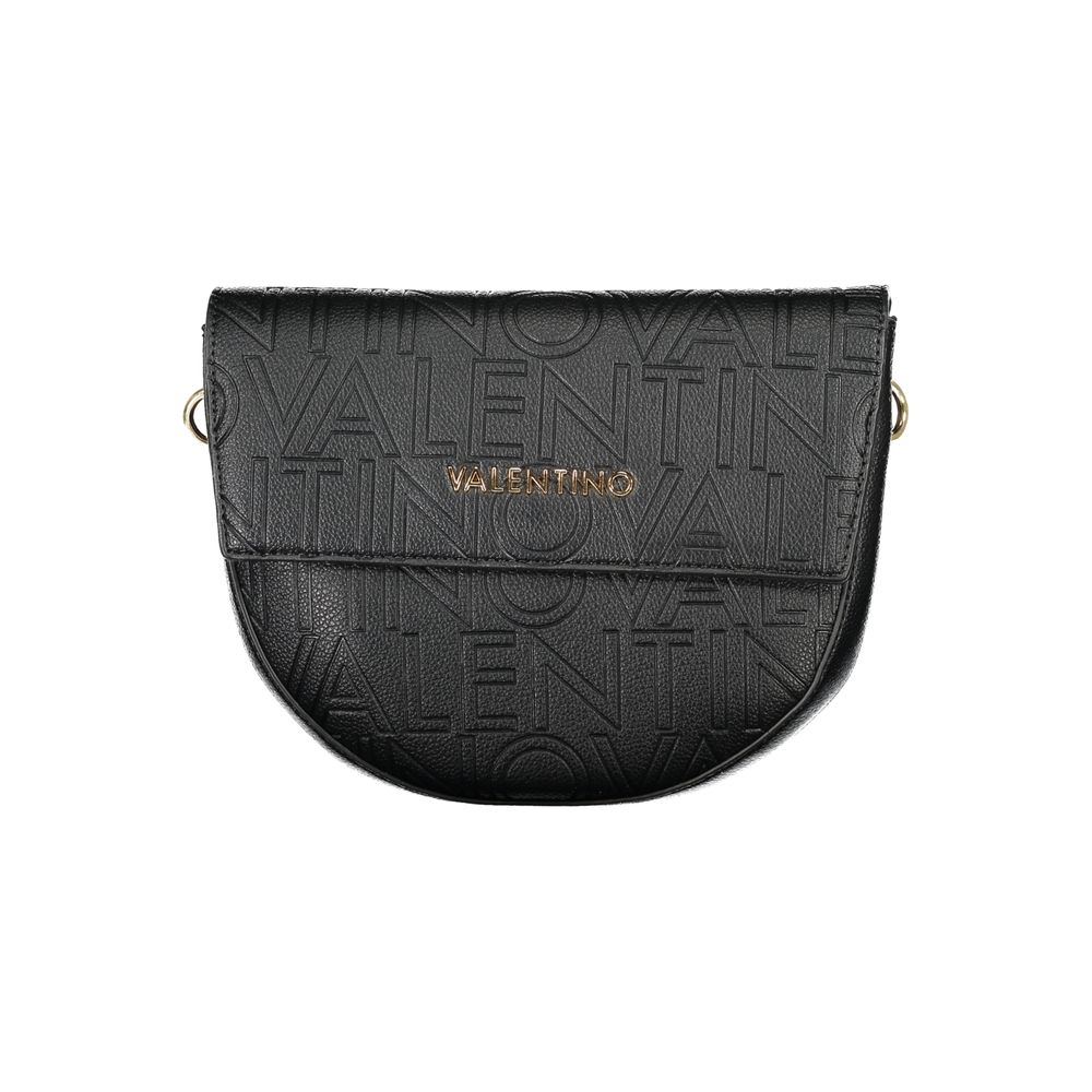 Shoulder Handbag by Mario Valentino for women in polyurethane black & signature features an refined silhouette, showcasing a secure zipper, ample internal-pockets, and versatile shoulder-strap & handle for a sophisticated refined aesthetic.