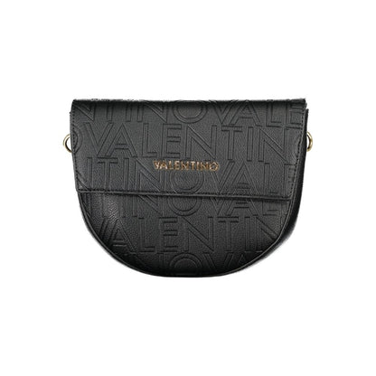 Shoulder Handbag by Mario Valentino for women in polyurethane black & signature features an refined silhouette, showcasing a secure zipper, ample internal-pockets, and versatile shoulder-strap & handle for a sophisticated refined aesthetic.