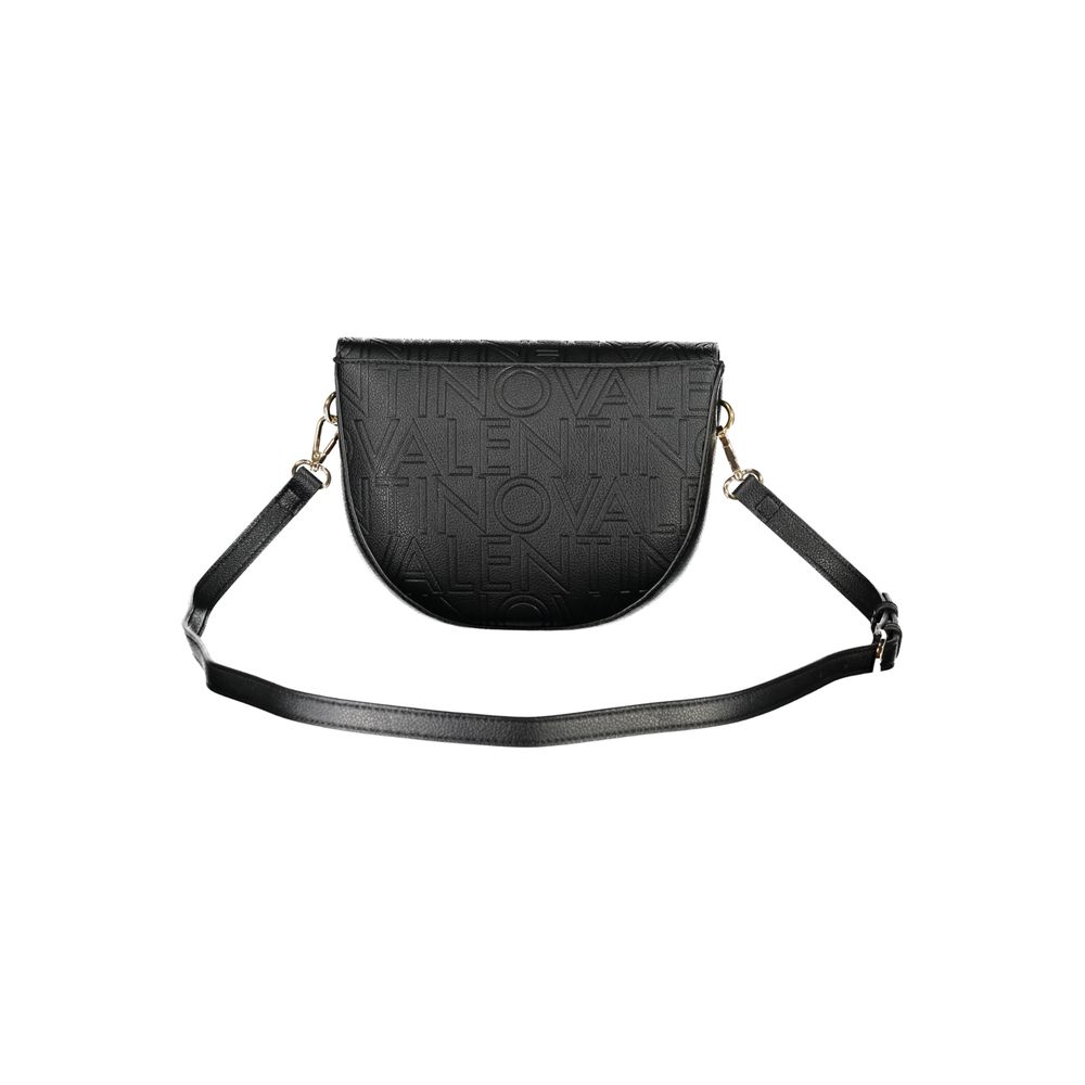 Shoulder Handbag by Mario Valentino for women in polyurethane black & signature features a refined silhouette, showcasing a secure zipper, organized internal-pockets, and versatile shoulder-strap & handle for a refined finish.