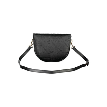 Shoulder Handbag by Mario Valentino for women in polyurethane black & signature features a refined silhouette, showcasing a secure zipper, organized internal-pockets, and versatile shoulder-strap & handle for a refined finish.