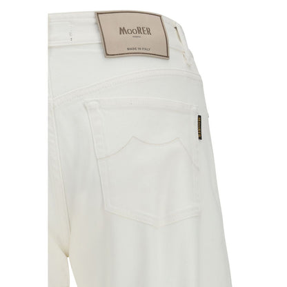 Jeans by MooRER for men in stretch denim cotton white features an refined tailoring silhouette, showcasing a premium straight-leg & regular-fit with a and long cut for a refined tailoring look.