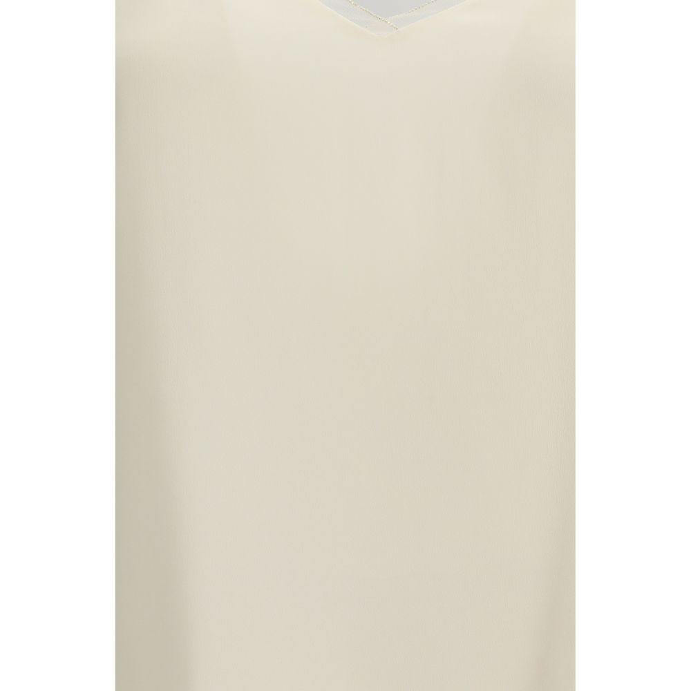 Blouse by Fabiana Filippi for women in silk acetate beige & natural, featuring a nuanced and nuanced for a sophisticated finish.