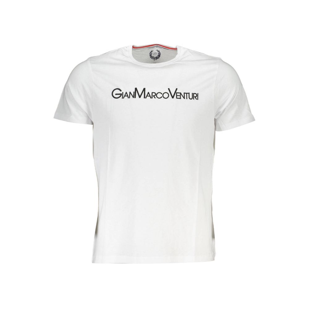 T-Shirt by Gianmarco Venturi for men in cotton white showcases a unassuming silhouette, artfully detailed with a refined crew neckline and unassuming for a sophisticated, contemporary look.