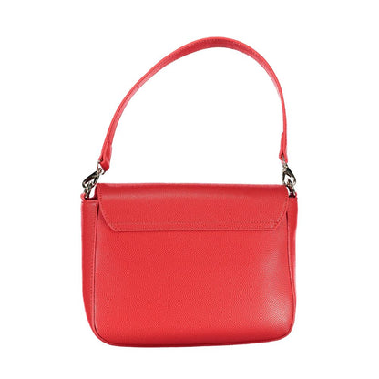 This Handbag by Mario Valentino for women in polyurethane and red presents a sculptural silhouette featuring a secure zipper & magnetic, ample , and versatile handle for a sculptural finish.
