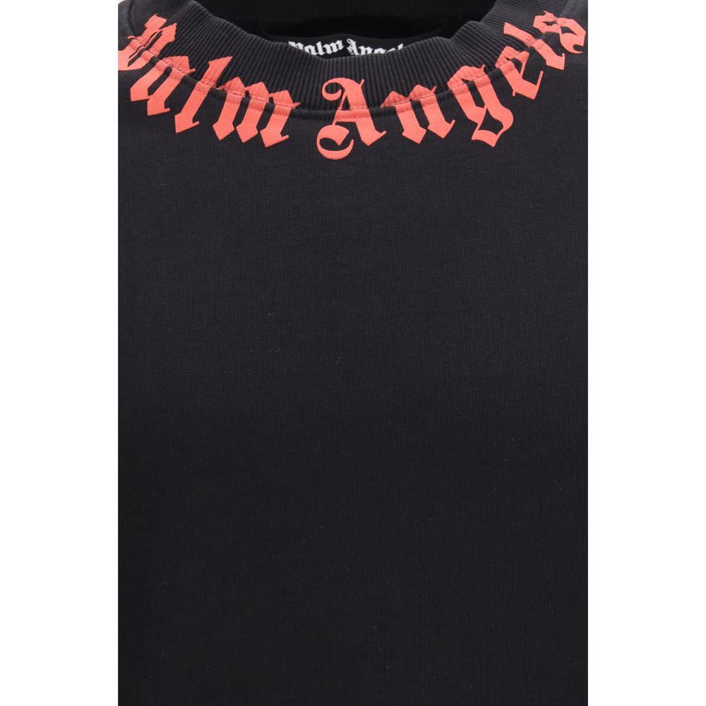 Sweatshirt by Palm Angels for men in stretch cotton black & print features an provocated silhouette, detailed with a provocated and a refined for a sophisticated aesthetic.