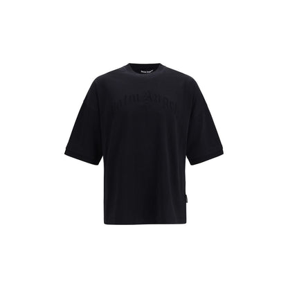 Activewear T-Shirt by Palm Angels for men in cotton black features a sporty silhouette with short-sleeve and crew neckline, showcasing innovative for a sporty finish.