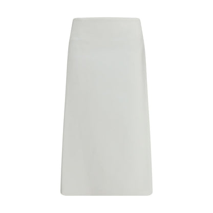 Skirt by RIER for women in cotton white features an relaxed-yet-refined silhouette that elegantly showcases the Women's Wrap Cotton Midi Skirt design and sophisticated midi.