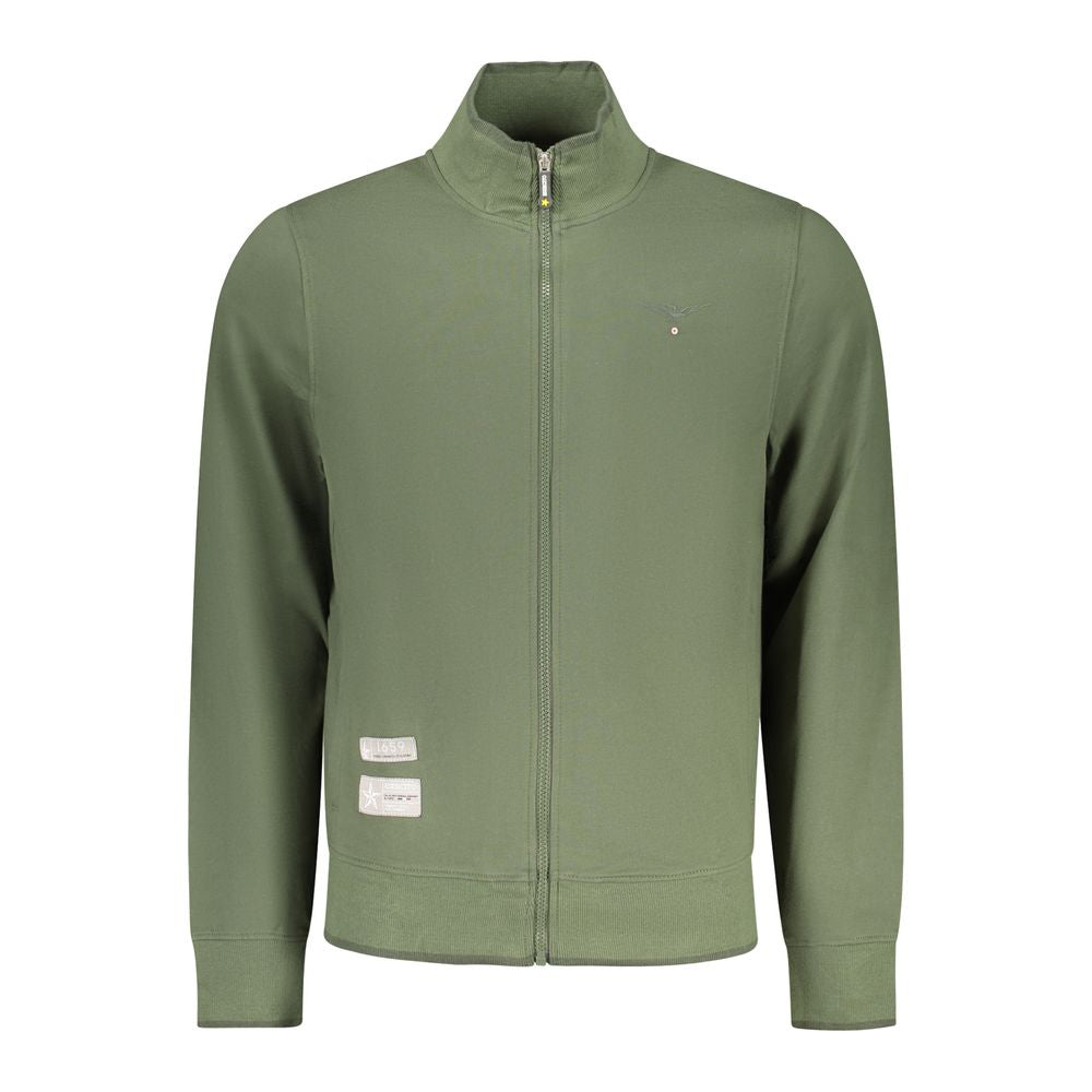 Sweatshirt by Accademia Militare for men in cotton green showcases a slouchy chic silhouette, artfully detailed with a slouchy chic and for a slouchy chic finish.