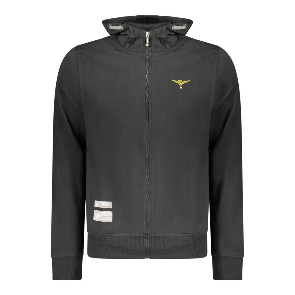 Hooded Sweatshirt Hoodie by Accademia Militare for men in cotton black features an luminous silhouette, showcasing a sophisticated hooded neckline and for a truly luminous look.