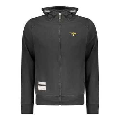 Hooded Sweatshirt Hoodie by Accademia Militare for men in cotton black features an luminous silhouette, showcasing a sophisticated hooded neckline and for a truly luminous look.