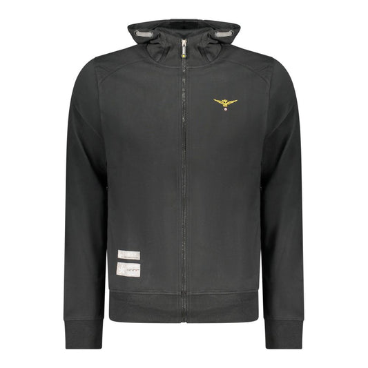 Hooded Sweatshirt Hoodie by Accademia Militare for men in cotton black features an luminous silhouette, showcasing a sophisticated hooded neckline and for a truly luminous look.