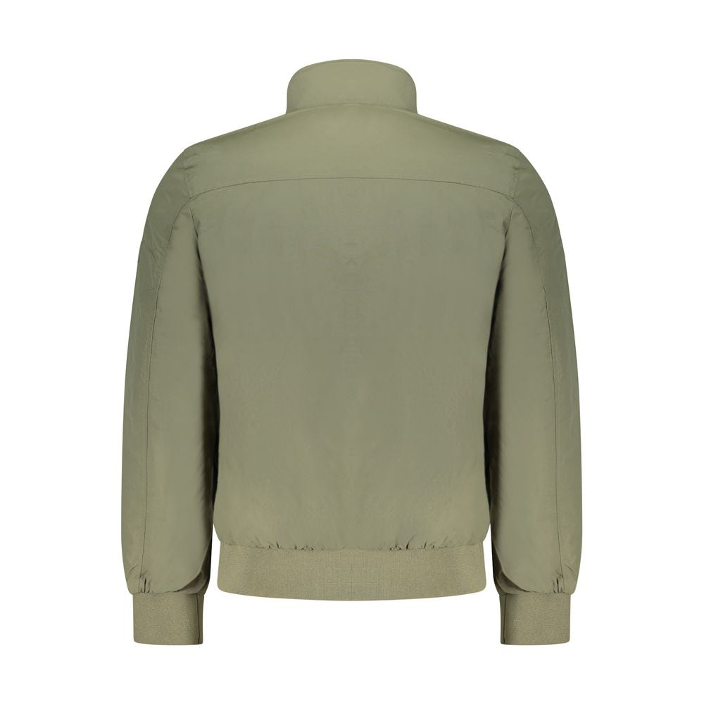Bomber Jacket by U.S. Grand Polo for men in polyamide & polyester green & print features a dramatic silhouette, showcasing a sophisticated and distinctive lightweight & pockets for a dramatic aesthetic.