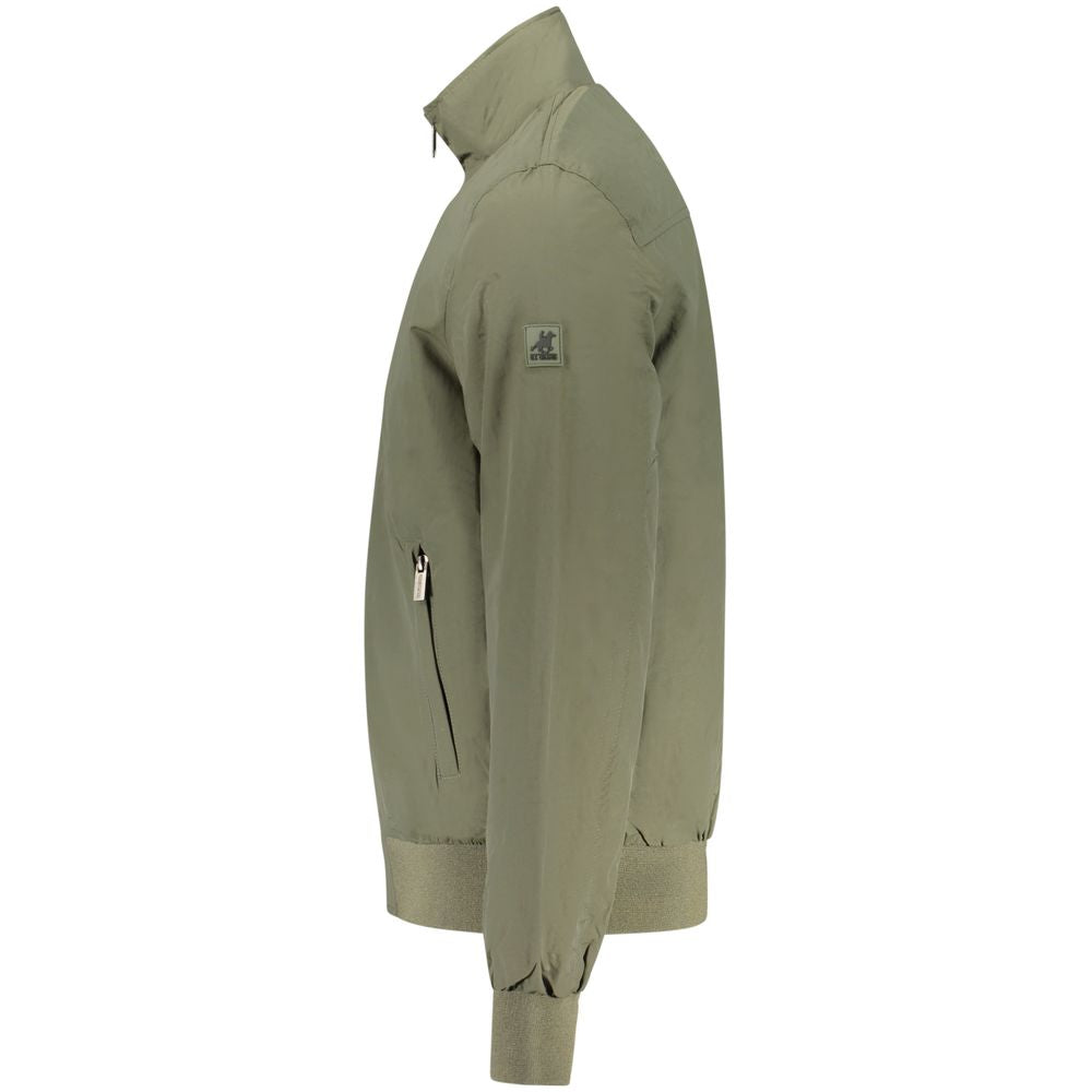 Bomber Jacket by U.S. Grand Polo for men in polyamide & polyester green & print features a city-ready silhouette, detailed with lightweight & pockets and a city-ready .