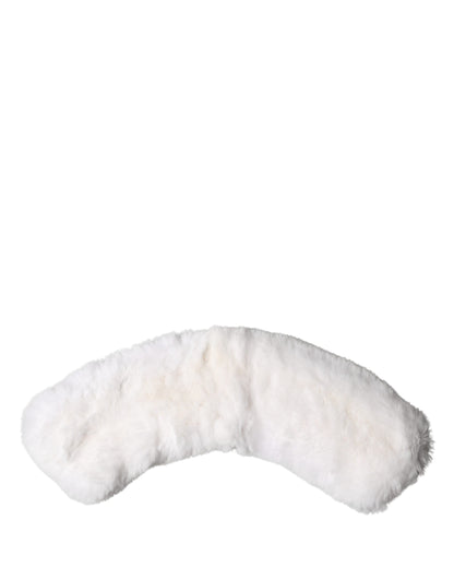 Dolce & Gabbana White Fur Shoulder Collar Wrap Shawl Scarf