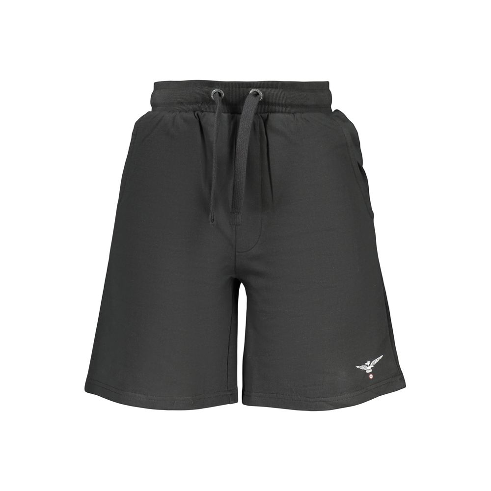 Activewear Shorts by Accademia Militare for men in cotton black features an sporty with , presenting a short and designed for a sporty look.