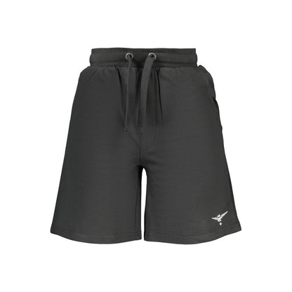 Activewear Shorts by Accademia Militare for men in cotton black features an sporty with , presenting a short and designed for a sporty look.