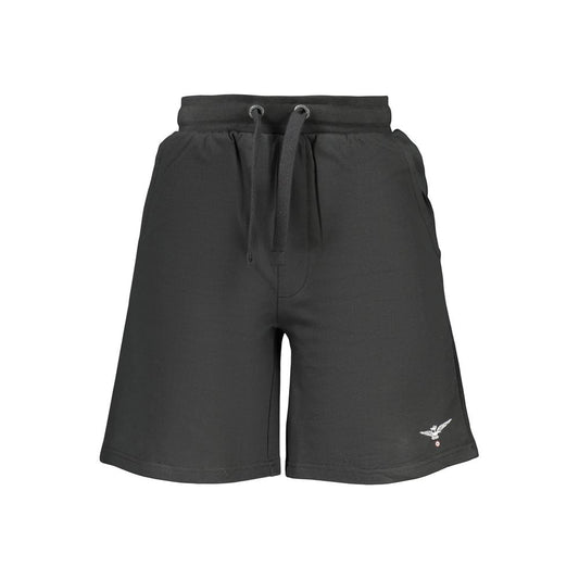 Activewear Shorts by Accademia Militare for men in cotton black features an sporty with , presenting a short and designed for a sporty look.