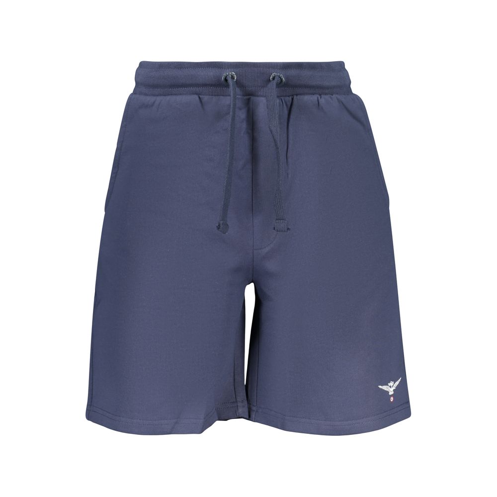 Activewear Shorts by Accademia Militare for men in cotton blue features a dynamic silhouette with a , showcasing in a premium short cut for high-performance style.