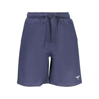 Activewear Shorts by Accademia Militare for men in cotton blue features a dynamic silhouette with a , showcasing in a premium short cut for high-performance style.