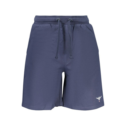 Activewear Shorts by Accademia Militare for men in cotton blue features a dynamic silhouette with a , showcasing in a premium short cut for high-performance style.