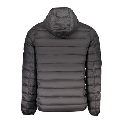 Hooded Windbreaker Jacket by U.S. Grand Polo for men in polyamide & polyester black & print features an magnificent silhouette, showcasing the sophisticated hooded neckline and functional lightweight, pockets, hooded & windproof for a premium, magnificent look.