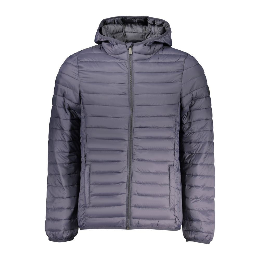 Hooded Windbreaker Jacket by U.S. Grand Polo for men in polyamide polyester & cotton blue showcases a urban chic silhouette, detailed with a urban chic hooded neckline and functional pockets, hooded & windproof for a polished finish.