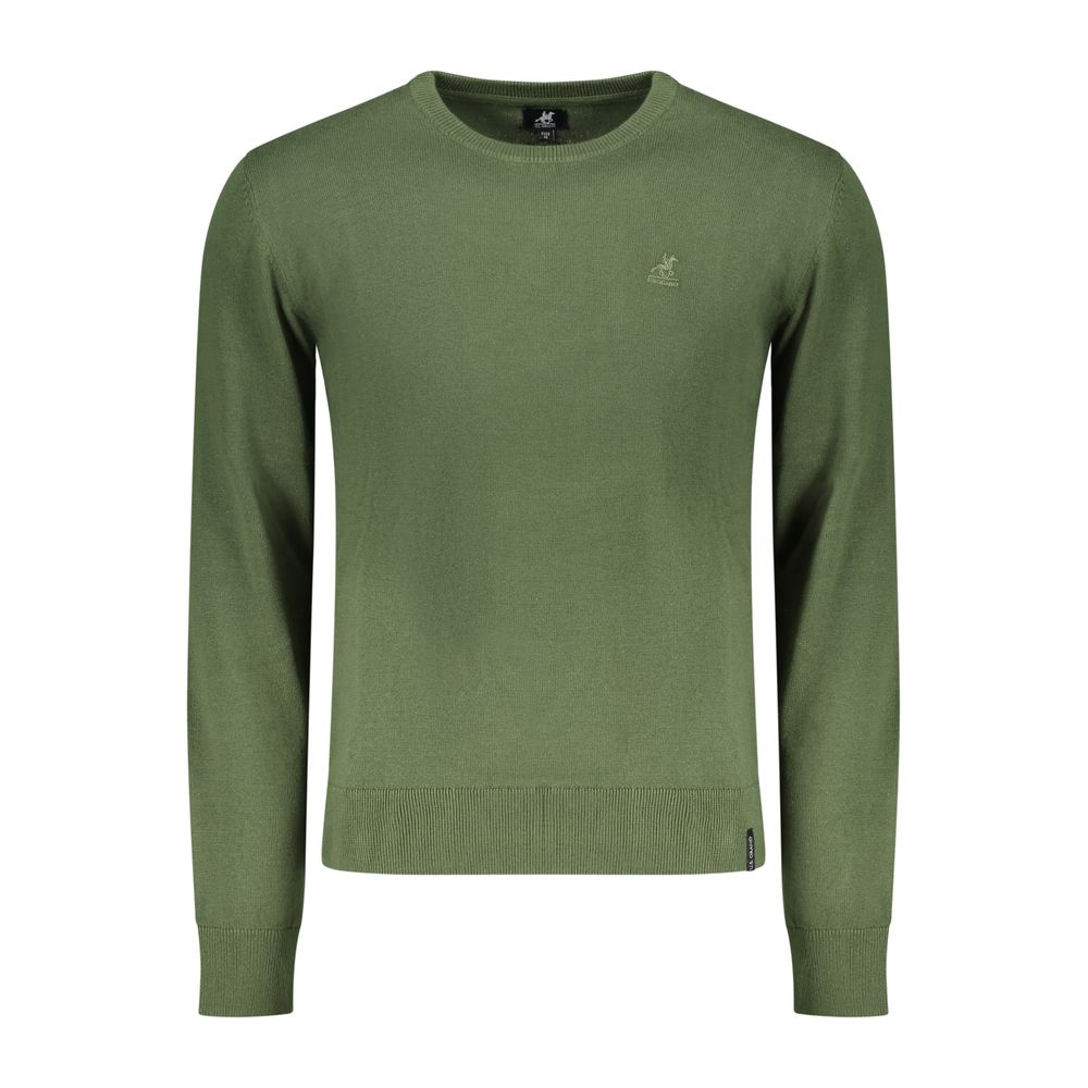 Sweatshirt by U.S. Grand Polo for men in cotton green features an magnificent silhouette, showcasing a sophisticated crew neckline and detail for a truly magnificent finish.