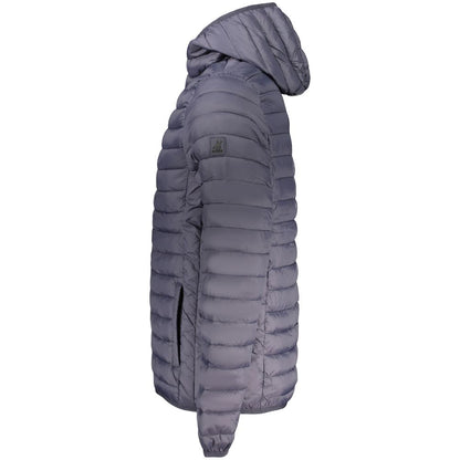 Hooded Windbreaker Jacket by U.S. Grand Polo for men in polyamide polyester & cotton blue showcases a modern silhouette, integrating pockets, hooded & windproof and a modern for a sophisticated finish.