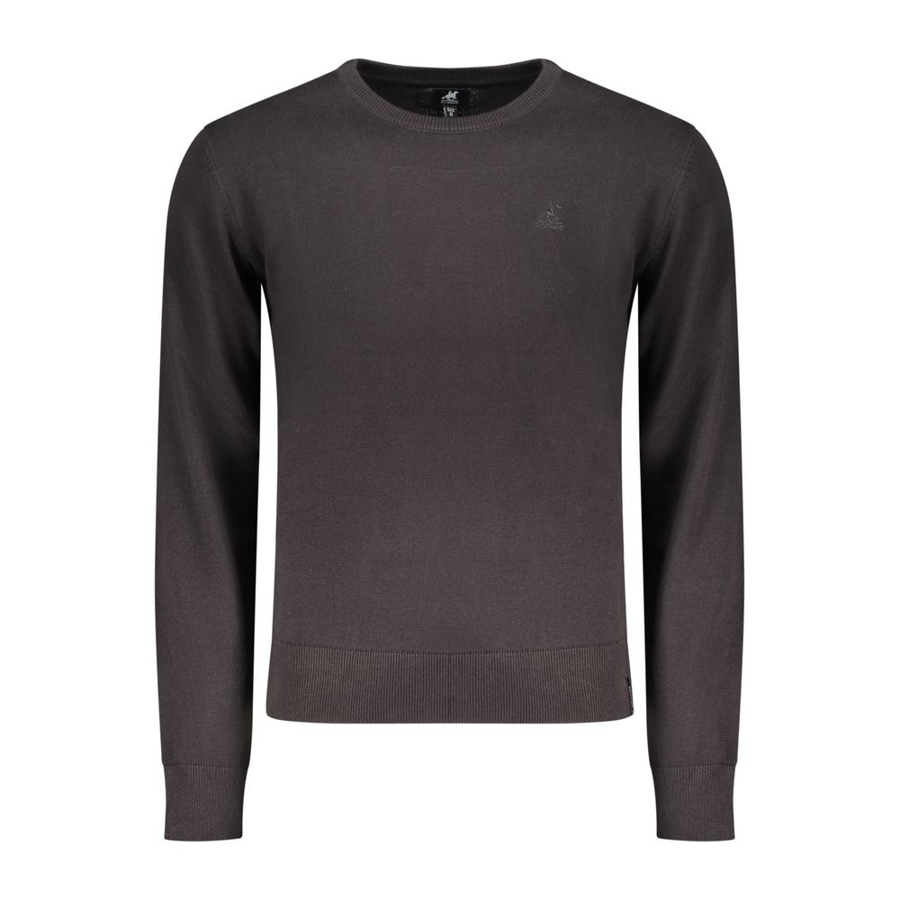 Sweatshirt by U.S. Grand Polo for men in cotton black features an provocated silhouette, detailed with a provocated and a refined crew neckline for a sophisticated aesthetic.