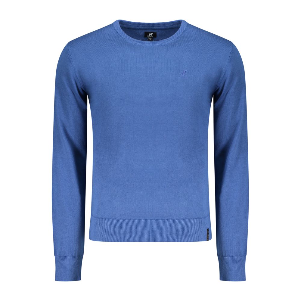 Sweatshirt by U.S. Grand Polo for men in cotton blue features an provocated silhouette, detailed with a provocated and a refined crew neckline for a sophisticated aesthetic.